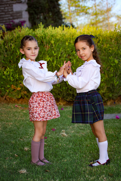 Conjunto falda short cuadros