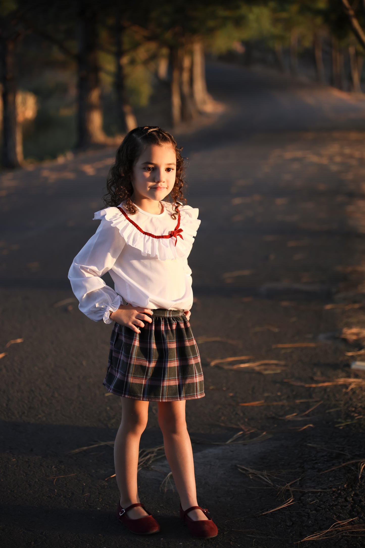 Conjunto falda short cuadros